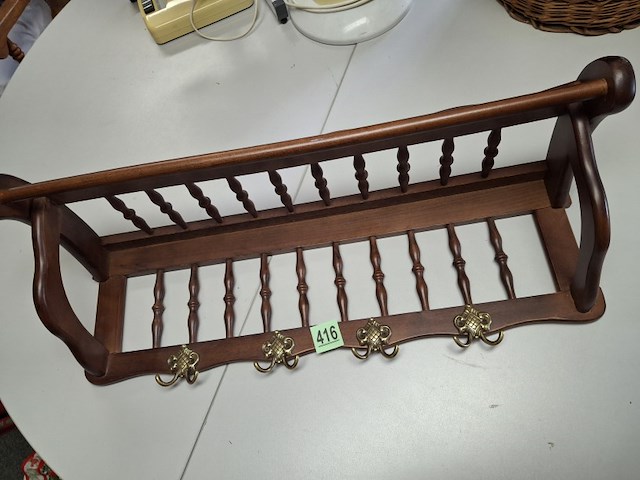 Houten kapstok 80 cm breed - afbeelding 2 van  3