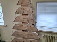 Houten kerstboom inclusief verlichting van steigerhout, 210 cm hoog en 110 cm breed, werkend - afbeelding 2 van  3