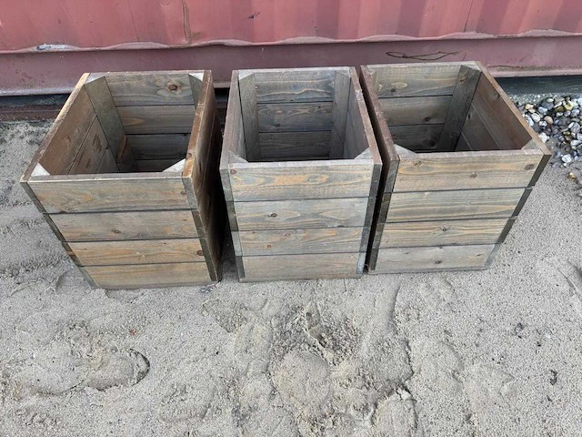 Houten kist (3x) - afbeelding 2 van  3