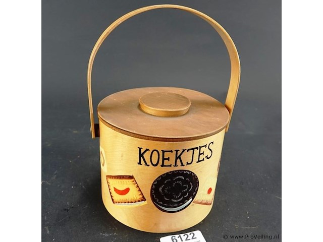 Houten koekjes doos - afbeelding 1 van  7