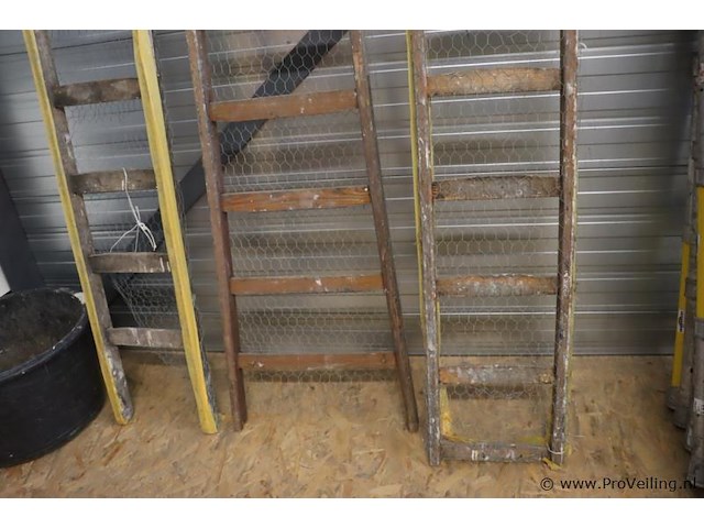 Houten ladders - 3 stuks - afbeelding 3 van  8
