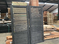 Houten lamellenscherm zwart gespoten - 224x90 cm (2x) - afbeelding 1 van  4