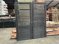 Houten lamellenscherm zwart gespoten - 224x90 cm (2x) - afbeelding 1 van  8
