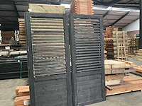 Houten lamellenscherm zwart gespoten - 224x90 cm (2x) - afbeelding 2 van  8
