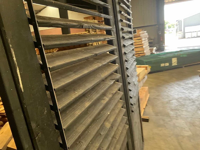 Houten lamellenscherm zwart gespoten - 224x90 cm (2x) - afbeelding 6 van  8
