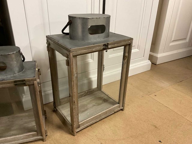 Houten lantaarn (2x) - afbeelding 6 van  8