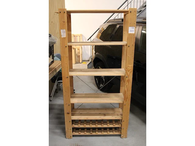 Houten magazijnrek, afm. 88 x 34 x 175 cm. - afbeelding 2 van  4