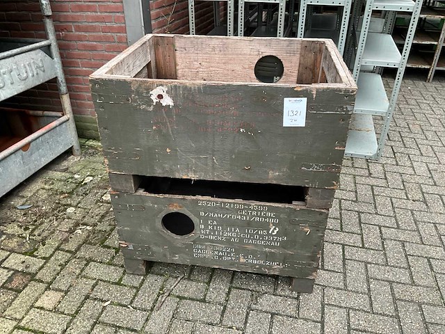 Houten opslagkist (2x) - afbeelding 1 van  3