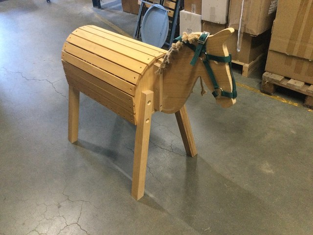 Houten paard esschert design, lichtbruin - afbeelding 3 van  4