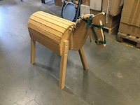 Houten paard esschert design, lichtbruin - afbeelding 3 van  4