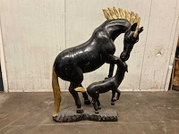 Houten paard sculptuur - afbeelding 1 van  3