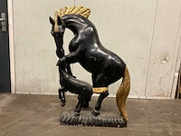 Houten paard sculptuur - afbeelding 1 van  5