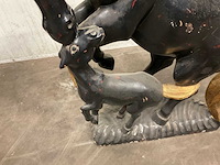 Houten paard sculptuur - afbeelding 3 van  5