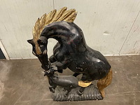 Houten paard sculptuur - afbeelding 4 van  5