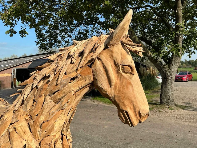 Houten paardenbeeld - afbeelding 3 van  6