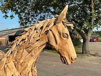 Houten paardenbeeld - afbeelding 3 van  6