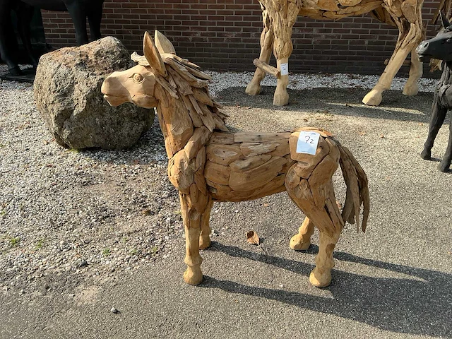 Houten paardenbeeld - afbeelding 1 van  5