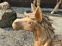 Houten paardenbeeld - afbeelding 3 van  5