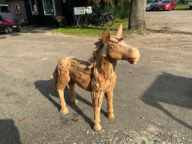 Houten paardenbeeld - afbeelding 4 van  5