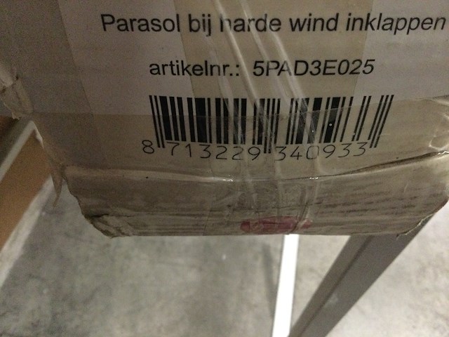 Houten parasol met windvanger, madison, parasol met windvanger, bordeaux - afbeelding 4 van  5