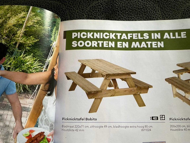 Houten picknicktafel "bobito" - 220x80 cm - afbeelding 7 van  14