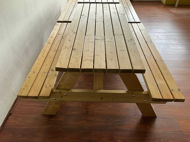 Houten picknicktafel - afbeelding 2 van  3
