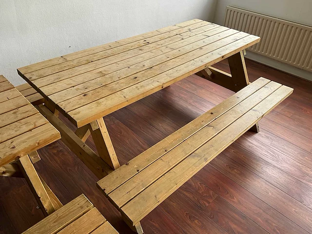 Houten picknicktafel - afbeelding 1 van  3