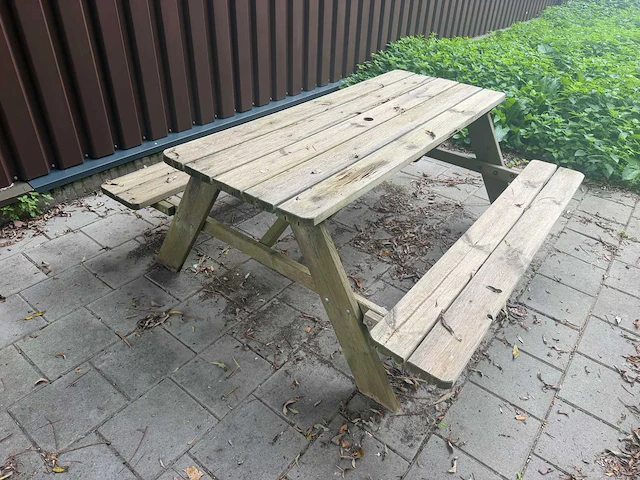 Houten picknicktafel - afbeelding 2 van  5