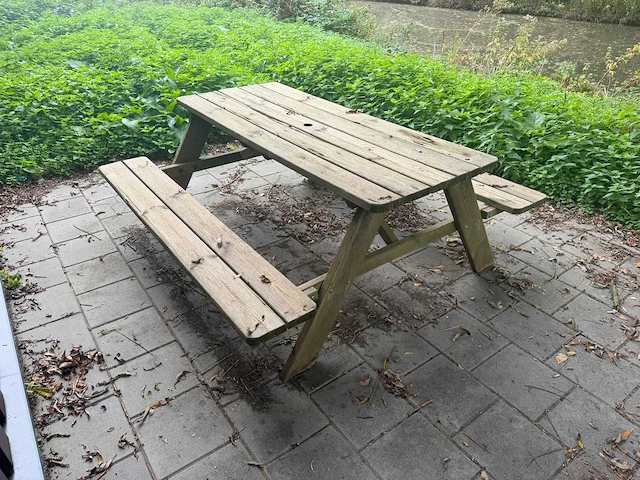 Houten picknicktafel - afbeelding 3 van  5