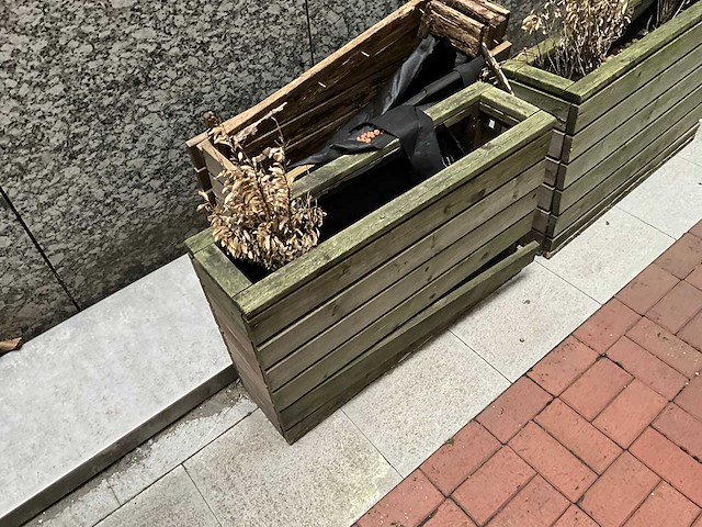 Houten plantenbak (4x) - afbeelding 2 van  4