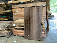 Houten poort met stalen frame - 180x100 cm - afbeelding 1 van  4