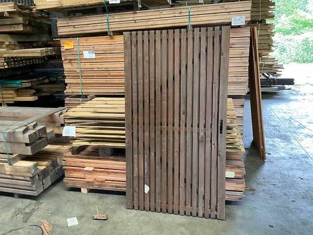 Houten poort met stalen frame - 180x100 cm - afbeelding 2 van  4