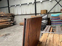 Houten poort met stalen frame - 180x100 cm - afbeelding 3 van  4