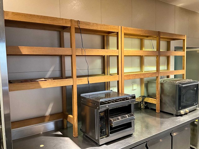 Houten presentatiestelling met led-verlichting (2x) - afbeelding 1 van  5