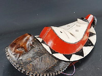 Houten punu masker uit gabon - afbeelding 4 van  5