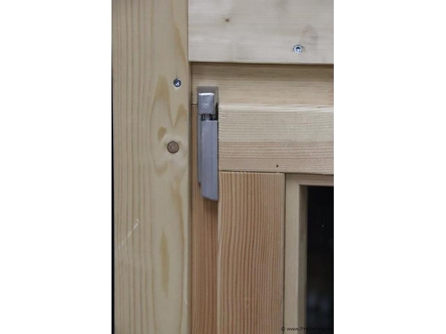 Houten raam t.b.v. tuinhuis - 81x11.3x104.5cm - nieuw - afbeelding 2 van  7
