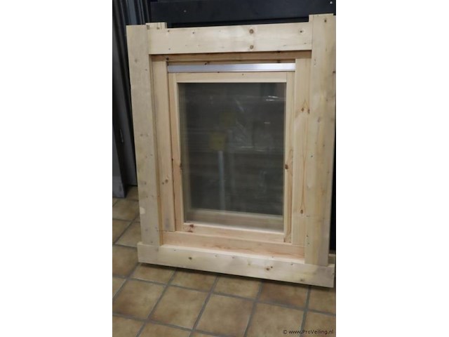 Houten raam t.b.v. tuinhuis - 85x11.8x106.5cm - nieuw - afbeelding 5 van  7