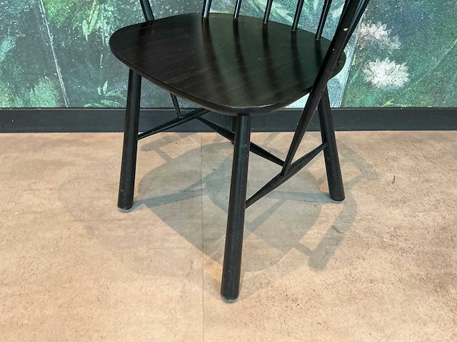 Houten restaurantstoel met armleuning (3x) - afbeelding 3 van  4