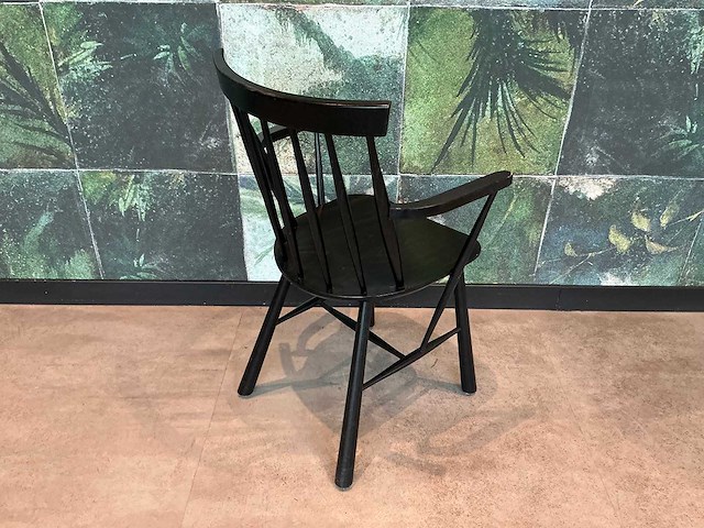 Houten restaurantstoel met armleuning (3x) - afbeelding 4 van  4