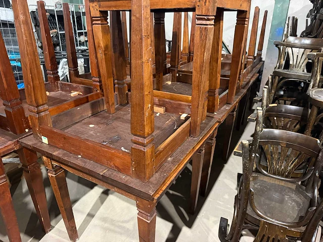 Houten restauranttafel (85x85x78 cm) (2x) - afbeelding 3 van  6