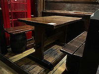 Houten restauranttafel met 2 banken - afbeelding 2 van  9