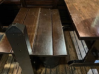 Houten restauranttafel met 2 banken - afbeelding 7 van  7