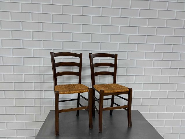 Houten rotan restaurantstoelen (68x) - afbeelding 1 van  5
