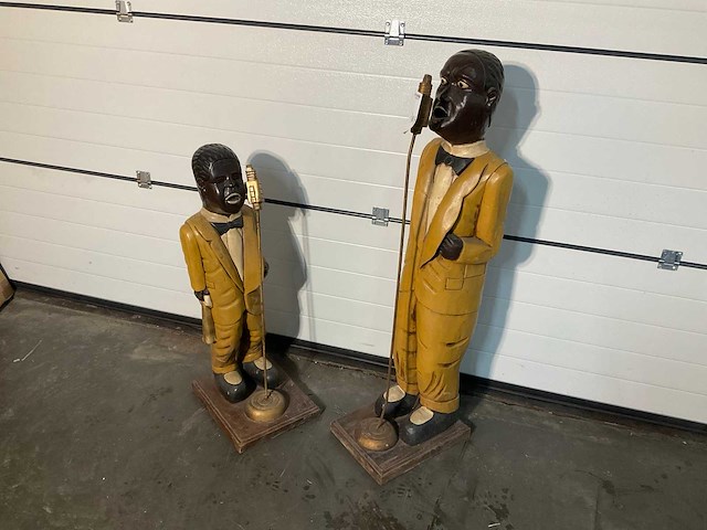 Houten sculptuur (2x) - afbeelding 1 van  3