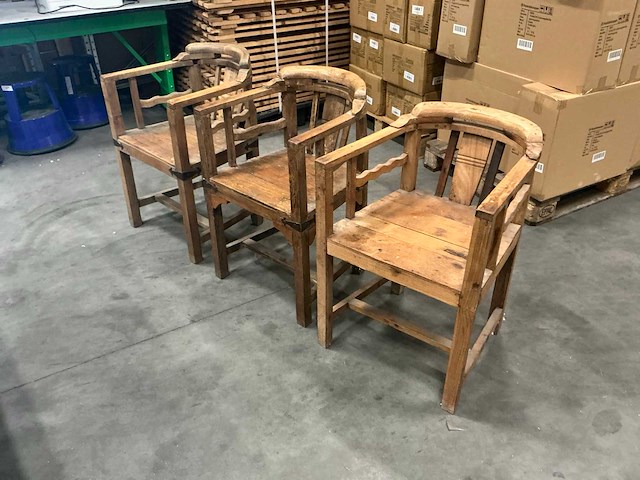 Houten stoelen zithoogte 45cm (3x) - afbeelding 2 van  4