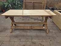 Houten tafel met 4x bank talen - afbeelding 11 van  12