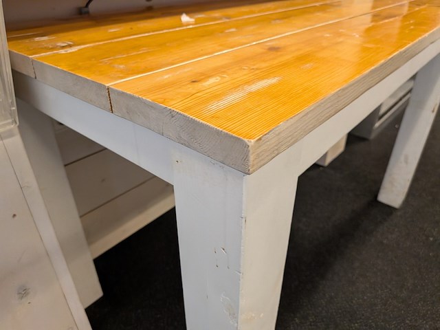 Houten tafel met ombouwkast - afbeelding 4 van  5