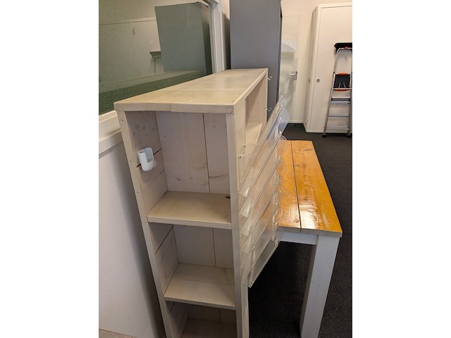 Houten tafel met ombouwkast - afbeelding 5 van  5