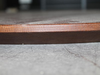 Houten tafelblad met doorsnede 80 cm en dikte 27 mm. - afbeelding 2 van  2