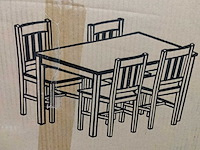 Houten tafelset met 4 stoelen. - afbeelding 1 van  4